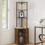 5-Tier Bookshelf Corner Shelf with Door and Storage Shelves, Tall Storage Cabinet, Display Shelves Rack For Living Room, Kitchen