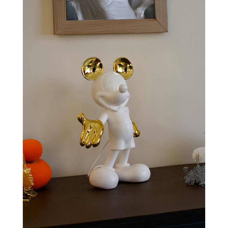 Mickey Mouse WELCOME Silver 12in, White/Gold, 13" H x 9" W x 7" D, Plastic