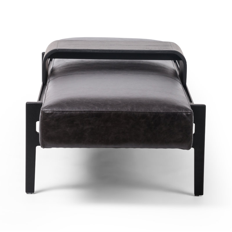 Fawkes Upholstered Bench, Sonoma Black, Brushed Ebony