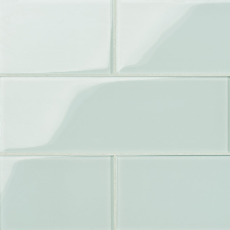 Lucid 4" x 12" Glass Brick Look Subway Tile (15 pieces 5 sq.ft/Box), Seafoam