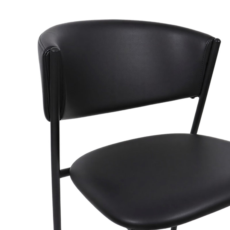 Chaise d'appoint en cuir vegan Drift, Noir