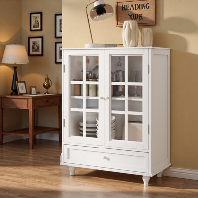 Garde-manger de 38 po avec armoires de rangement modernes H 38 po, avec portes et tiroir en verre double