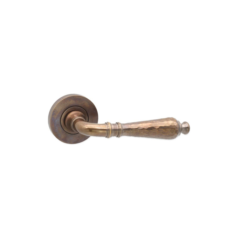 Hammered Hazel Lever on Rose Antique