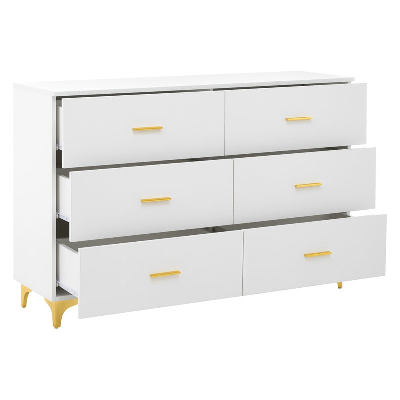 Modern Six-Drawer Chest, Living Room Cabinet