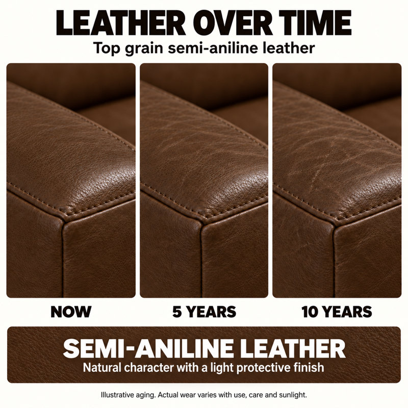 Madison Heirloom Quality RC Corner Sofa in Buttery Soft 100% Top Grain Leather, Made to Order, Berkshire Cuero