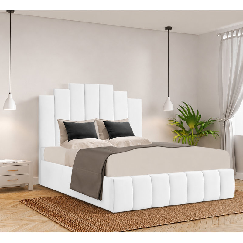 Balzhan Upholstered Ottoman Storage Bed, Small Double (4'), White