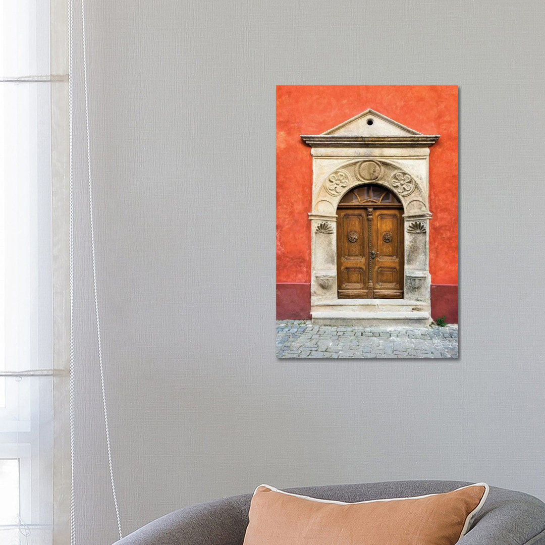 Czech Republic, Cesky Krumlov. Ornate Doors And Arch. by Jaynes Gallery - Wrapped Canvas Gallery-Wrapped Canvas Giclée