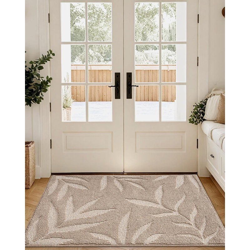 Tapis d'entrée lavable pour chaussures boueuses, L 36 po x L 60 po, Beige