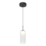 Luminaire suspendu cylindrique à 1 lumière DEL noir mat Mirah
