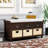 Rustic Storage Bench With 3 Drawers And 3 Rattan Baskets-854703848