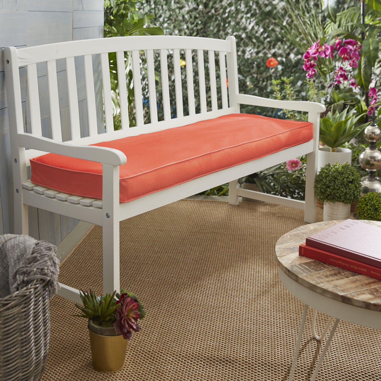 Sunbrella Outdoor Bench Cushion, 43" W  x 18" D, Canvas Rust Sunbrella® Canvas