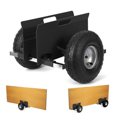 Chariot à panneau noir robuste à capacité de 600 lb avec 10 roues en caoutchouc solide