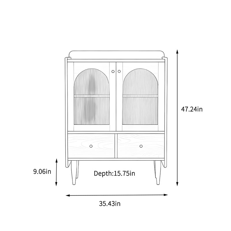 Armoire de rangement simple pour le salon, H 47,24 po x l 35,43 po x P 15,75 po