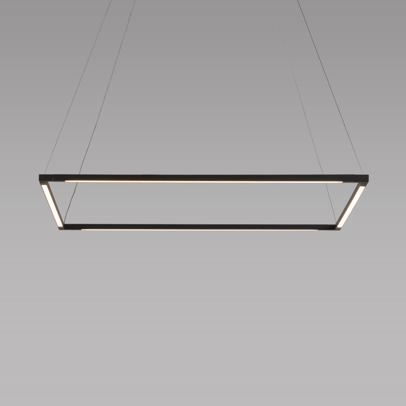 Z-Bar 4 - Light LED Pendant, Matte Black, 18" H x 18" W x 0.5" D