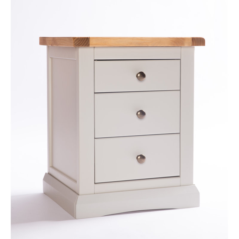 Tiberius 45cm W Solid + Manufactured Wood Bedside Table