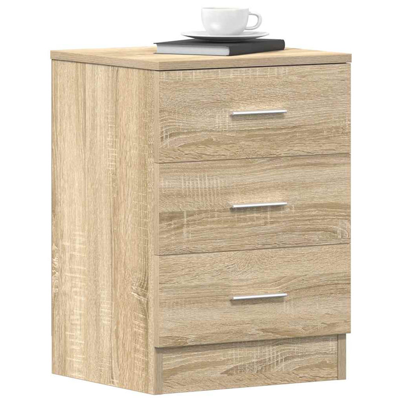 Julieanna Bedside Cabinet 38x35x56 cm Engineered Wood, Sonoma Oak, Set of 2