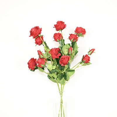 Arrangement floral de roses artificielles de 28 po pour remplissage de vase, bouquet de fleurs de longue tige de verdure de ferme pour décoration de fête