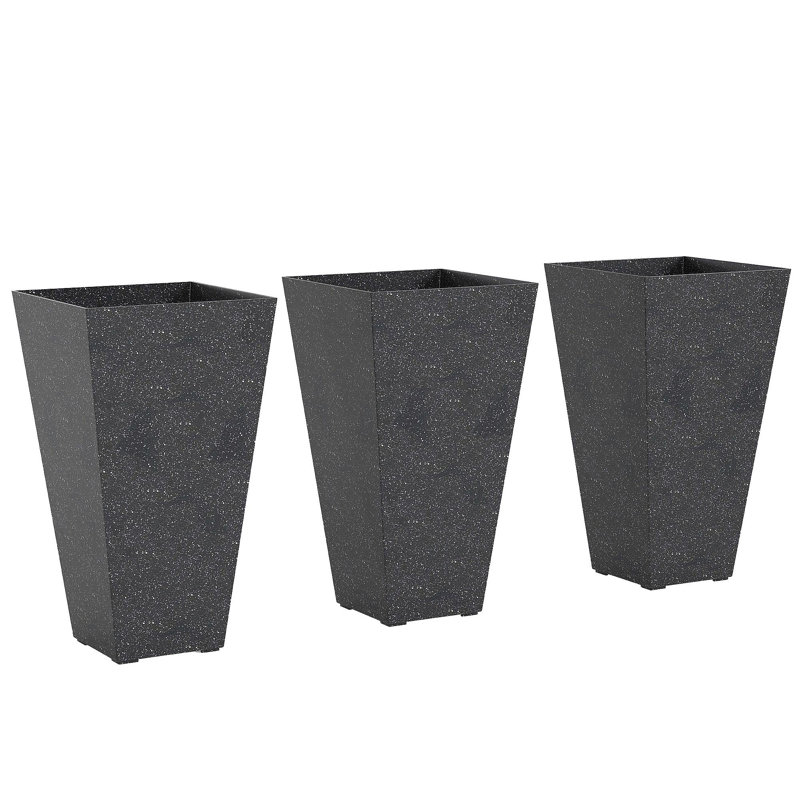 Set Of 3 Tall Planters,Plastic Flower Pots