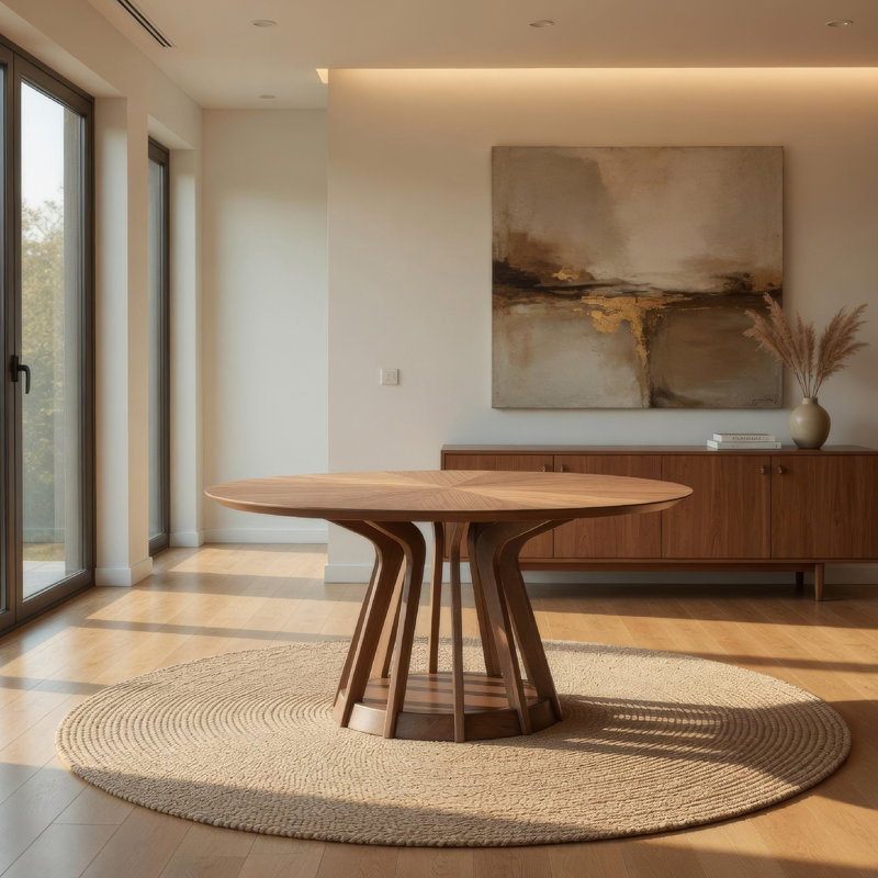 Table de salle à manger Koen, style scandinave, bois brun noyer 47 po
