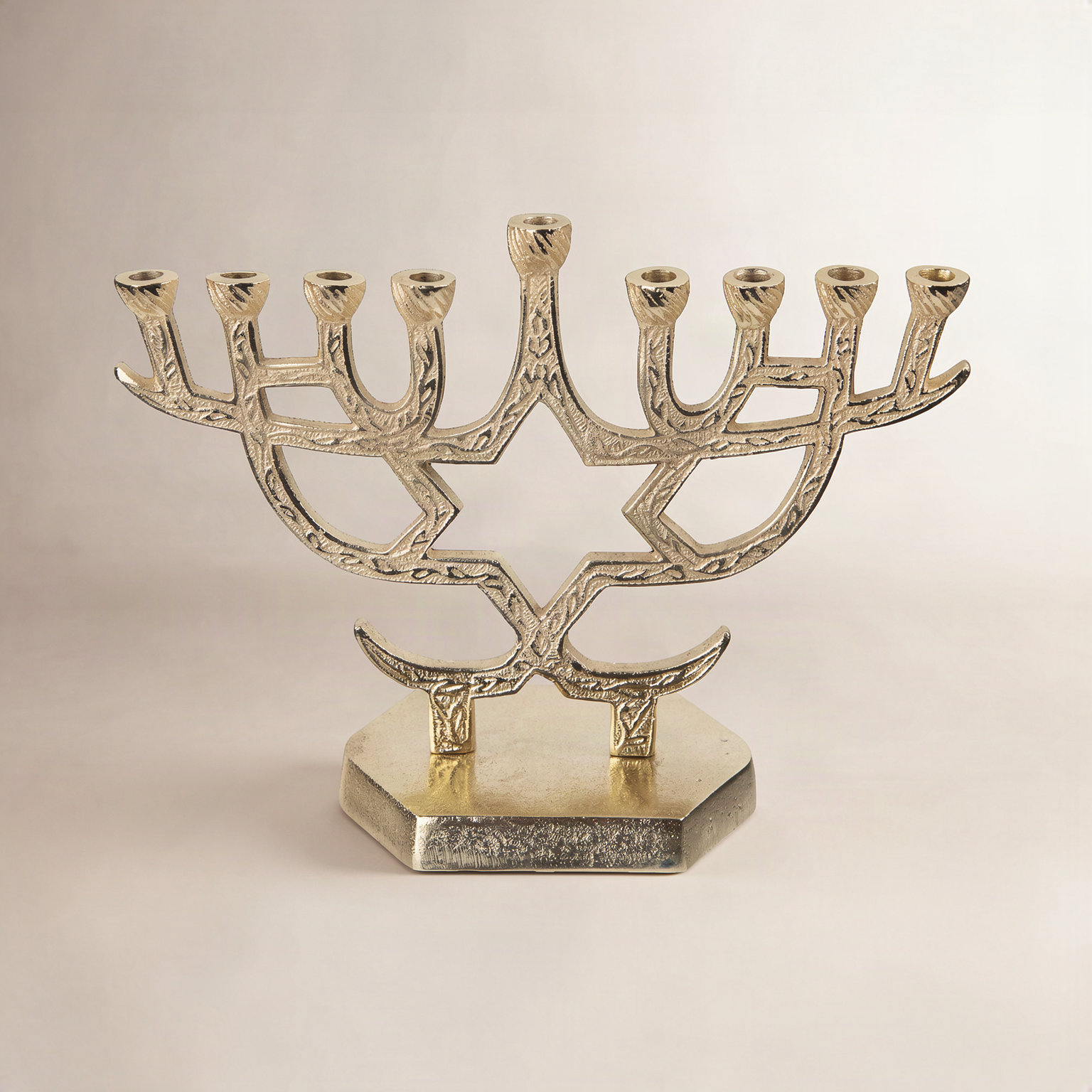 10" Star of David Metal Menorah