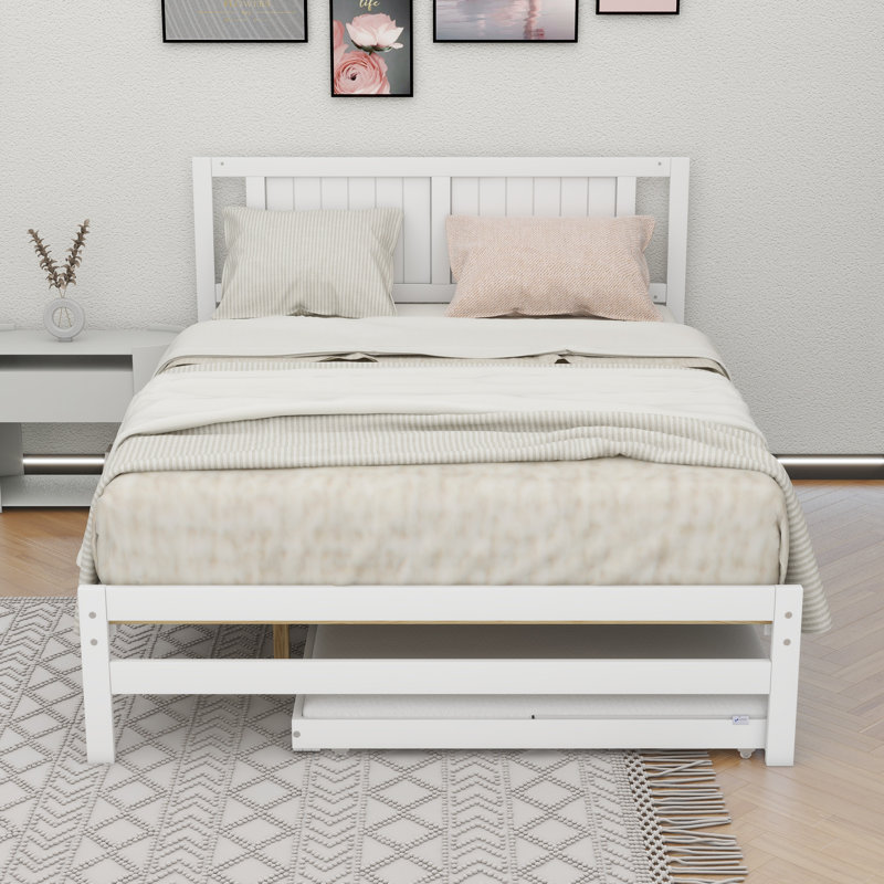 Solid Wood Platform Bed, White