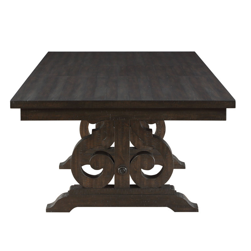 104" Rustic Walnut Reclaimed Wood Extendable Dining Table
