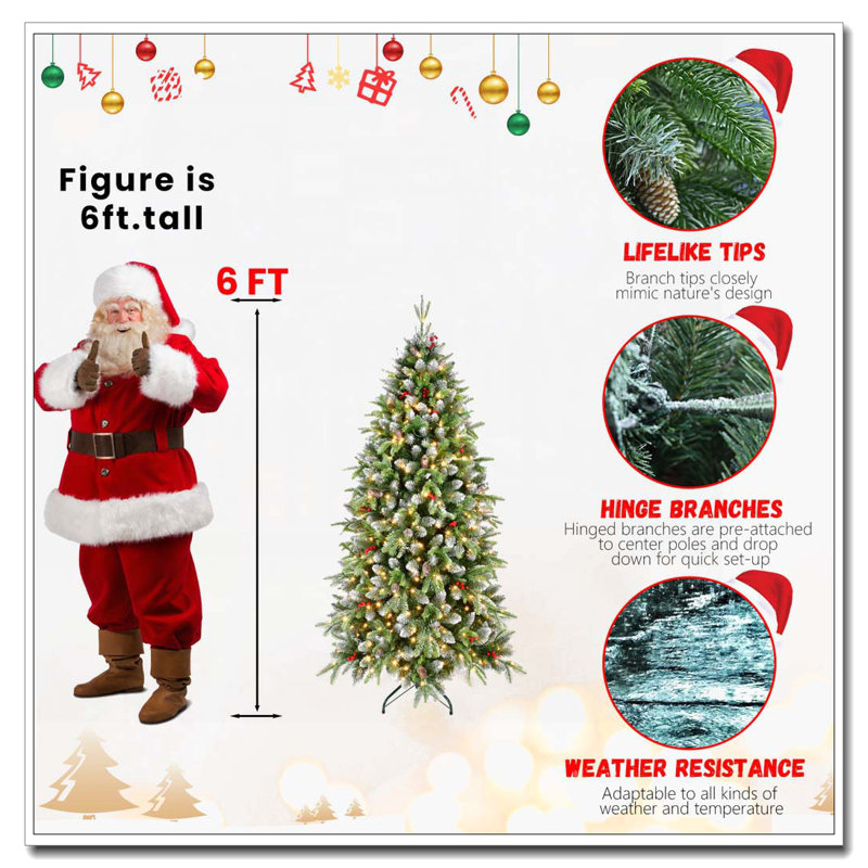 Arbre de Noël artificiel illuminé 6 pi