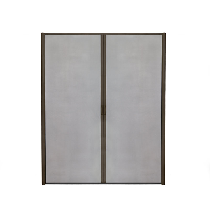 Écran rétractable pour porte double, H 84 po x l 76 po, Brun