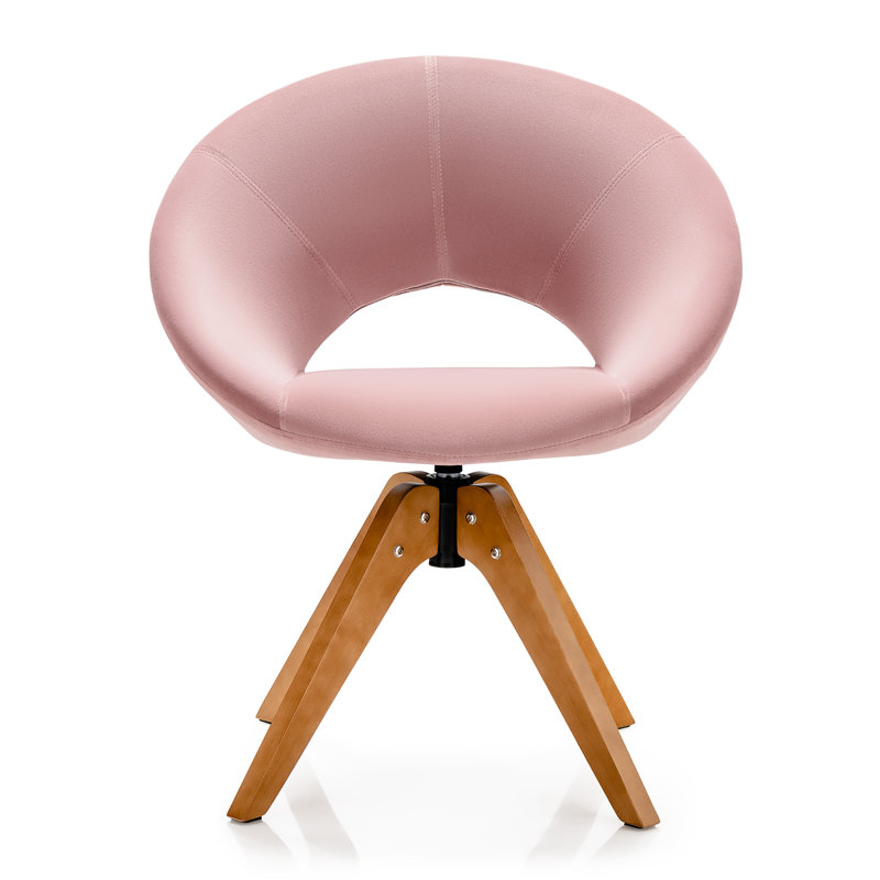 Friedhart Velvet Swivel Armchair, Pink Velvet