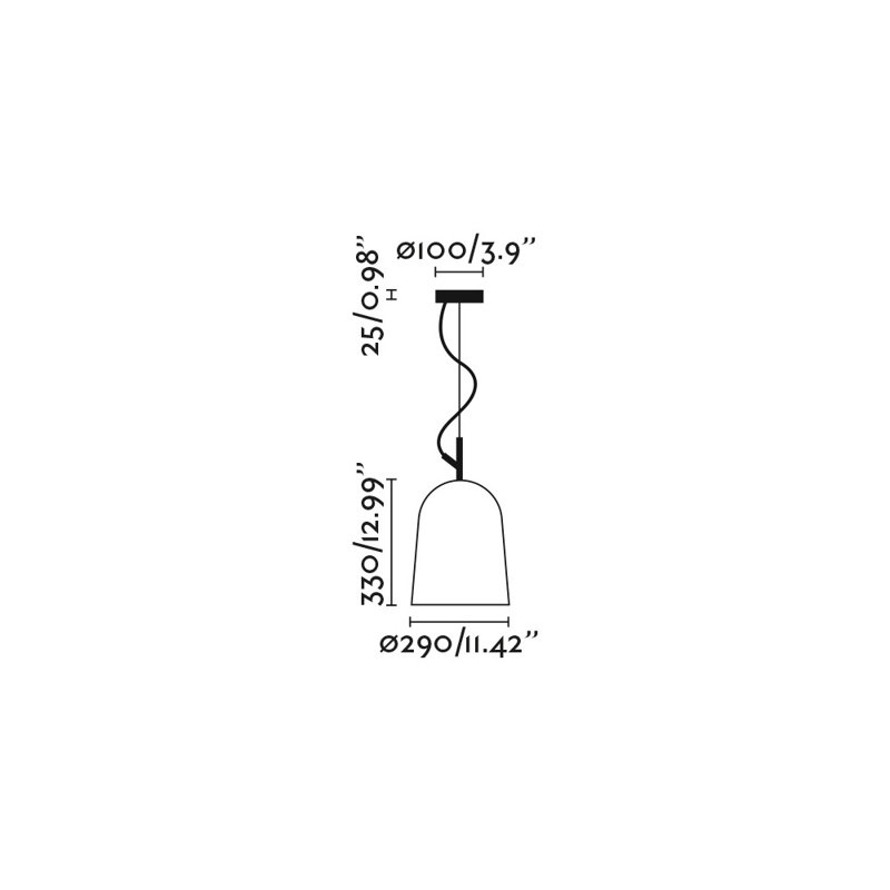  Luminaire suspendu Studio 290, Noir