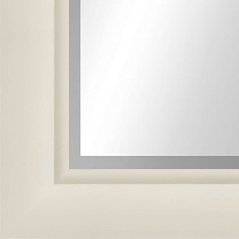 Flat Beveled Wall Mirror, Matte White
