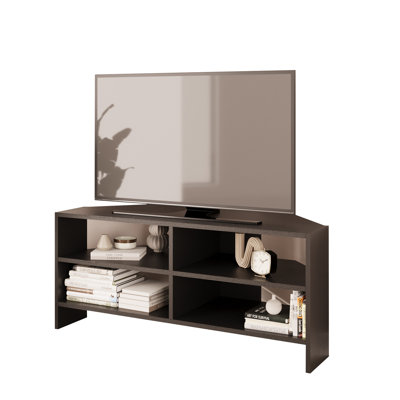 Roy Corner TV Unit for 43–48 Inch TVs, Modern Corner TV Stand Cabinet with Storage Shelves, Space Saving Media Console for Living Room, Compact Television Stand with 6 Colour Options