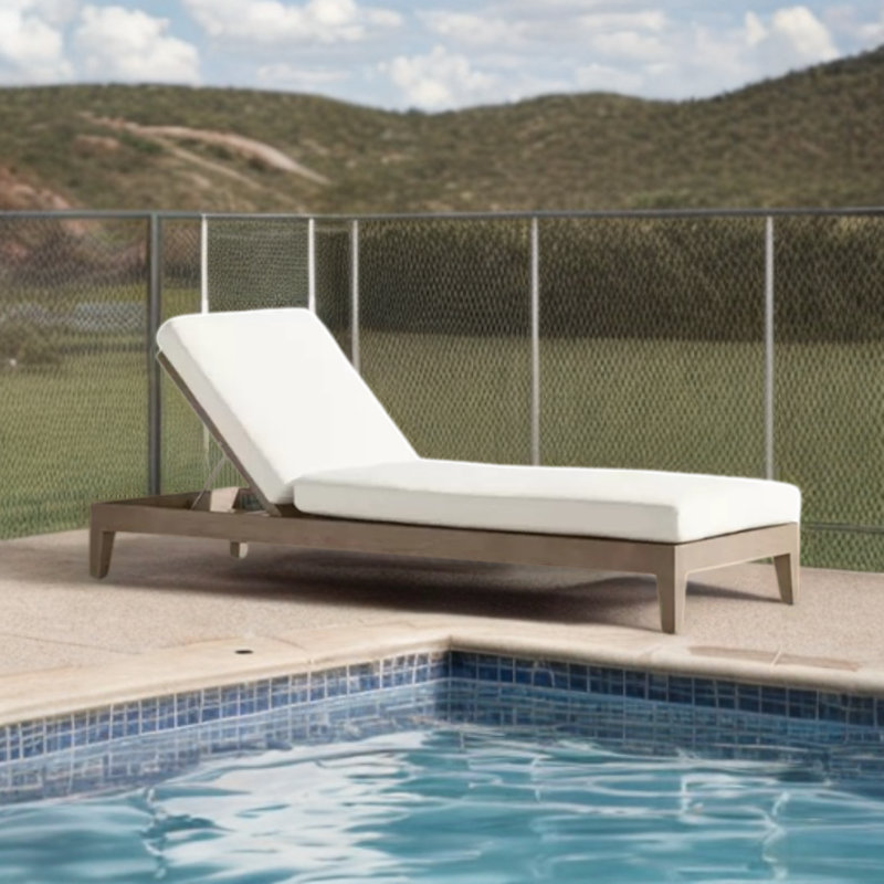 Chaise longue d'extérieur inclinable en teck