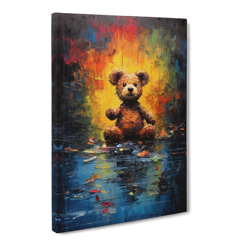 Teddy Bear Action Painting No.2 - Print, 76cm H x 50cm W x 3cm D