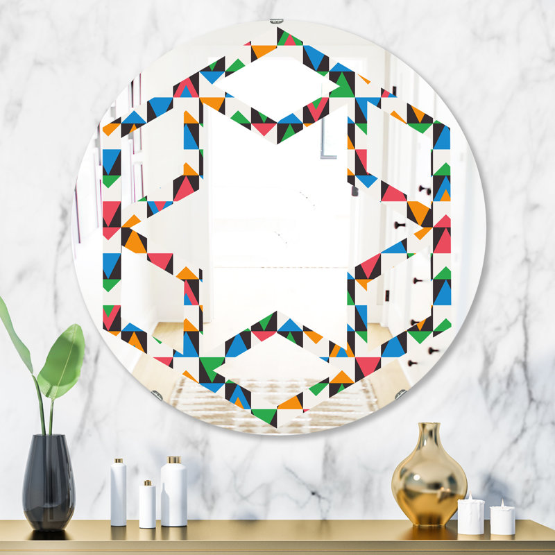 Miroir mural décoratif à l’étoile de style ornement ii hexagonal, H 23,6 po x l 23,6 po