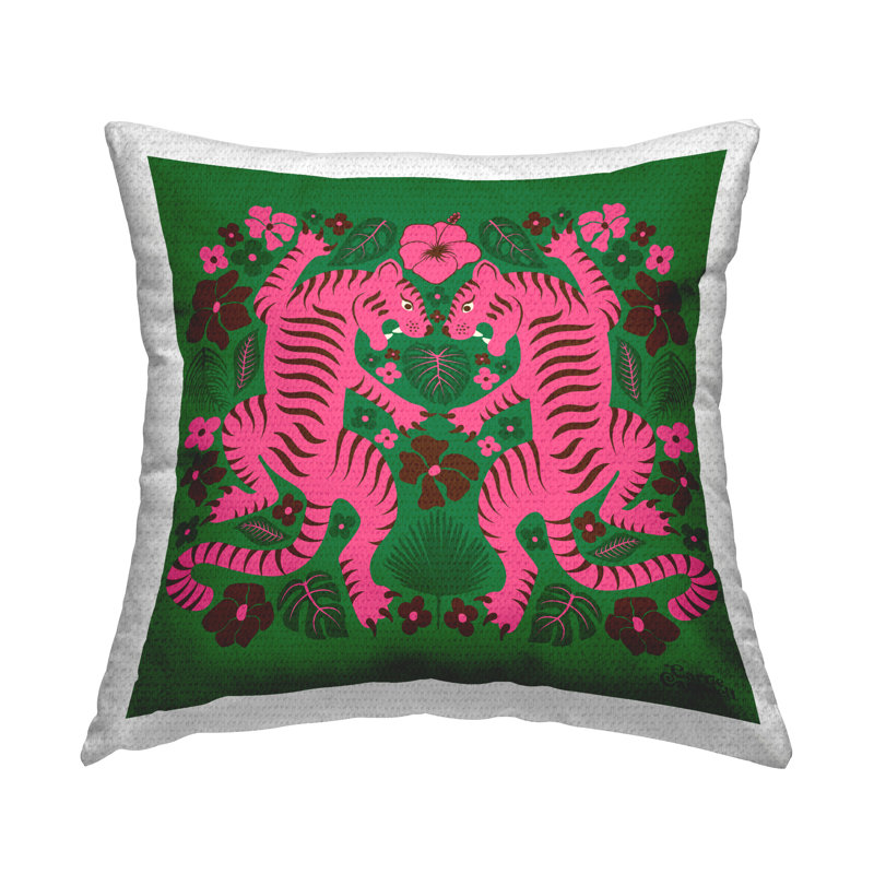 Coussin extérieur Mirrored Tropical Tigers