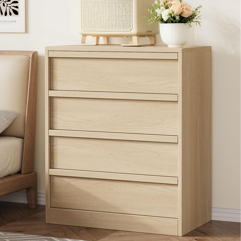 Commode moderne 29,5 po pour la chambre à coucher, 4 tiroirs, commode en bois avec plateau large pour la télévision, meuble télé pour le salon