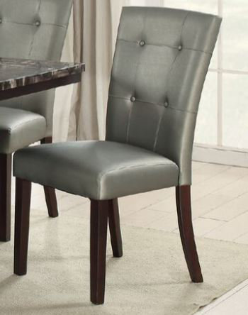 Chaise de salle à manger rembourrée Upshaw, Argent