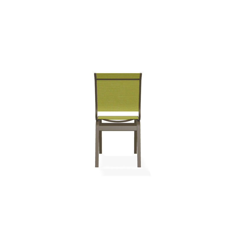 Chaise d'appoint de salle à manger Hiraku, Lime 38D Sunbrella®, Bois de plage texturé