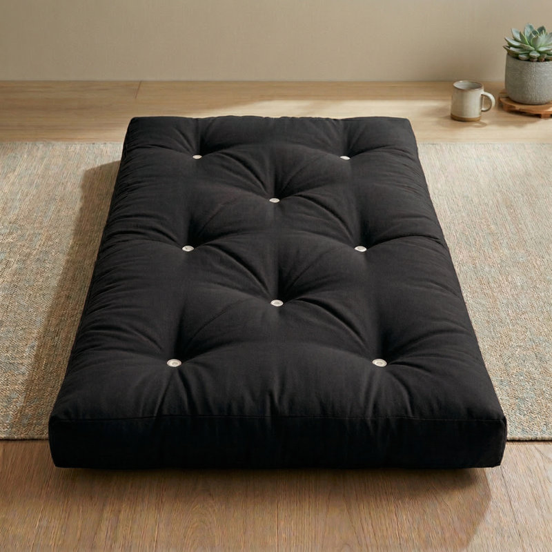 15cm Futon Mattress Futon  Mattress, 1 Seater 88x193cm, Black