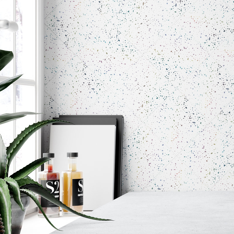 Holographic Glitter Wall Tile Sticker Set 15cm x 15cm , White