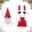 Ensemble de 20 ornements de Noël en tissu Père Noël géant