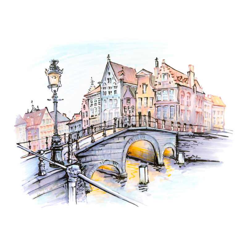 «Rosmeer View of Bruges Canal on Canvas» par Kavalenkavavolha, impression, H 12 po x l 12 po