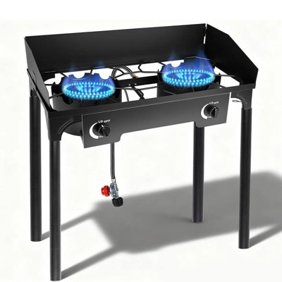 Black 2 Burner Camping Stove