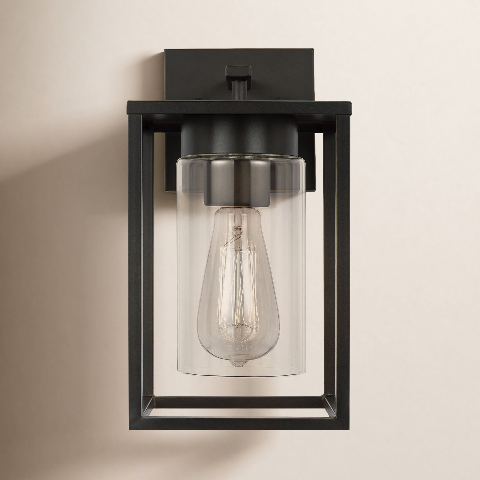 Kota Single Light Outdoor Wall Light, 12" H x 6.38" W x 6.38" D, Antique Bronze