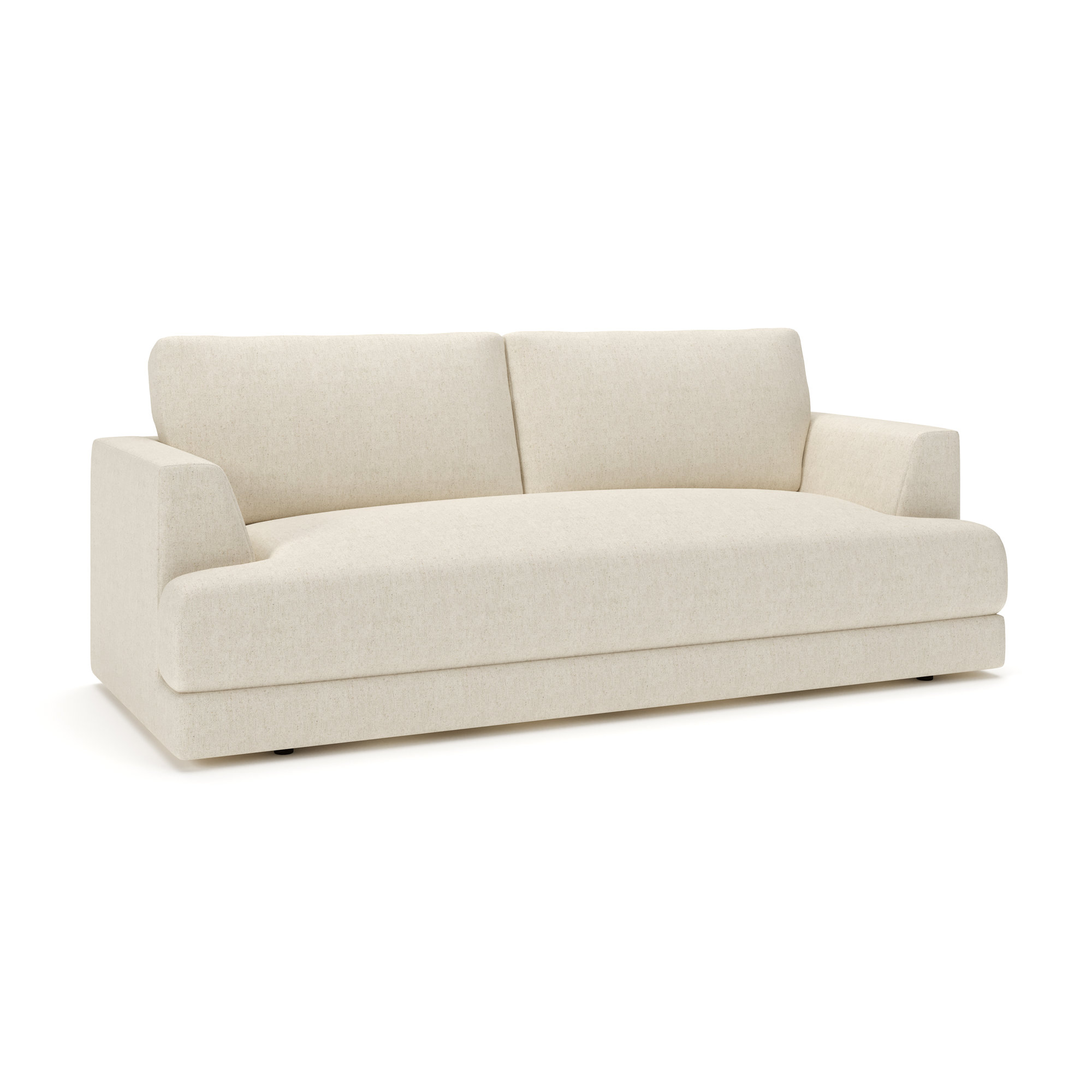 Laguna 96" Upholstered Sofa, John Sepia Performance Linen Blend