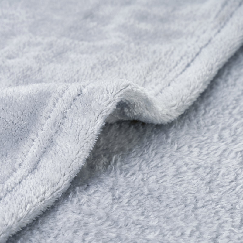 Gonzalez Plain Weave / Muslin Throw Blanket, Grey/Charcoal/Silver