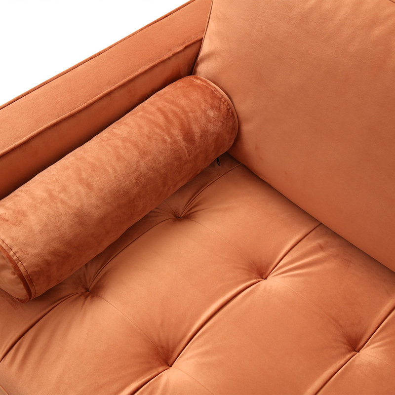 Canapé rembourré 84,6 po Haifa, 100 % polyester orange