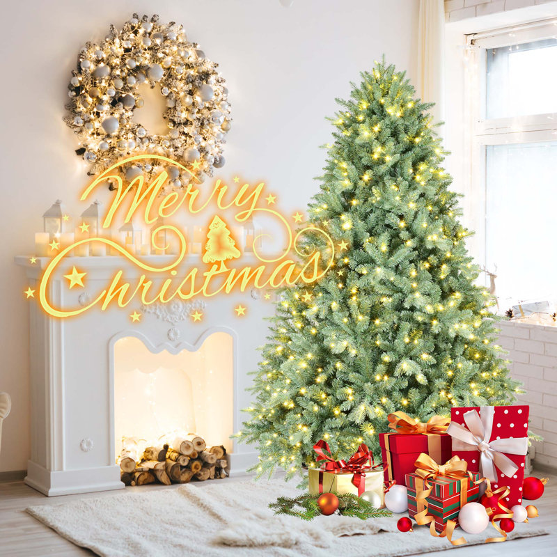 Arbre de Noël automatique bleu PE / PVC avec support en métal, 4'