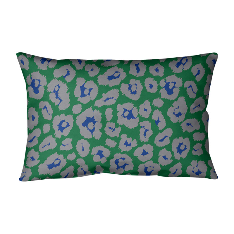 Housse de coussin rectangulaire Seattle football, Vert / Gris, Croisé en coton